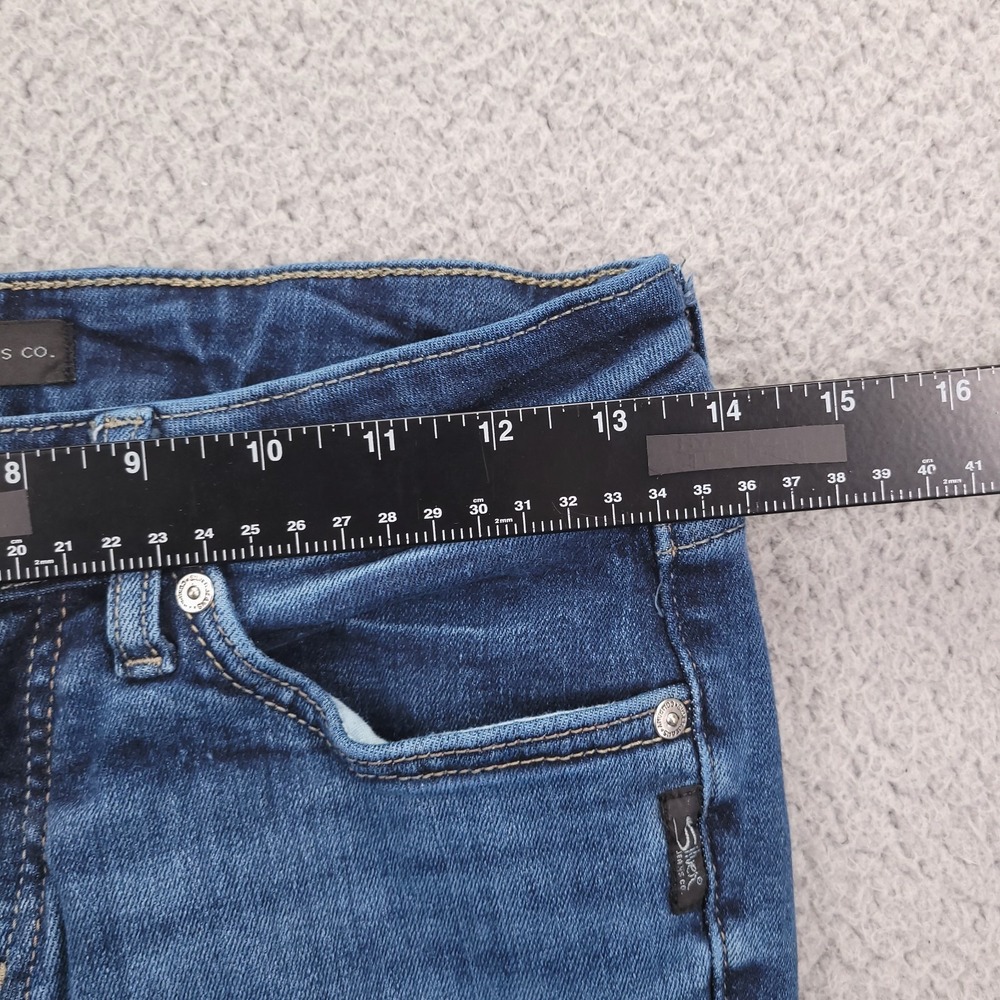 SILVER Jean Size 27 BRITT Skinny Low Rise Medium Wash Stretch Denim 27x28 - Picture 9 of 13